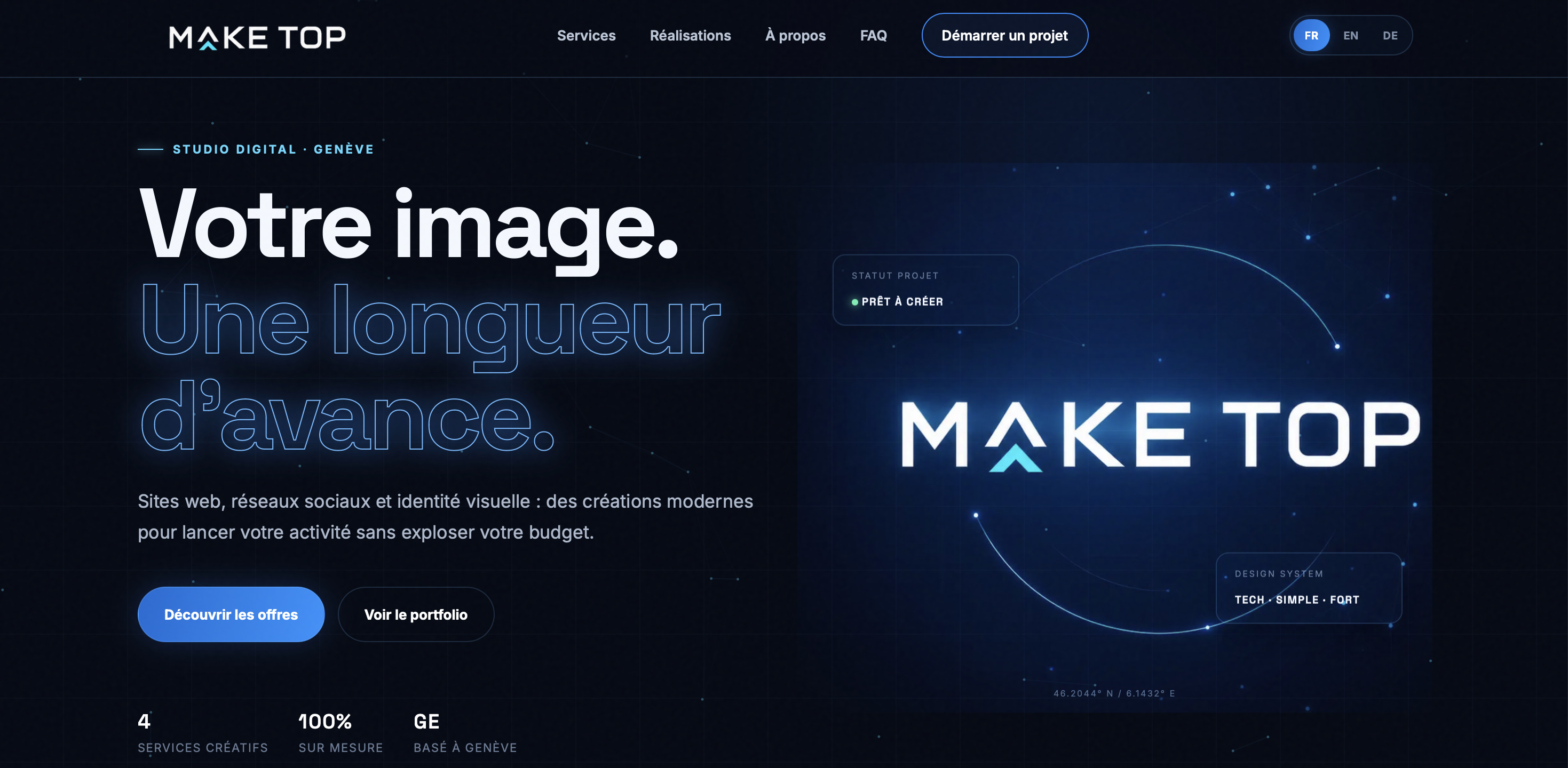 Capture réelle du site MakeTop sur ordinateur